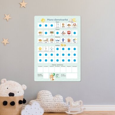 Elgesio ugdymo sistema "Vaiko dienotvarkė" su daugkartinio naudojimo lipdukais 1