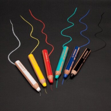 Įvairių spalvų pieštukų rinkinys / 6spalvų + magiškas trintukas ir drožtukas 1