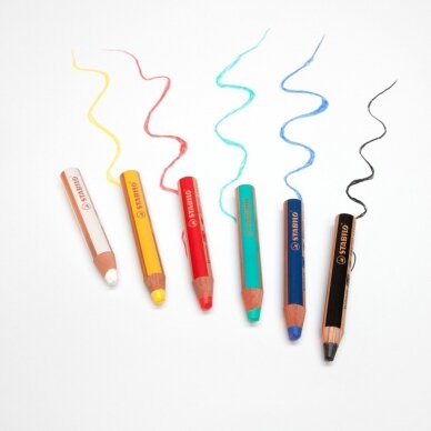 Įvairių spalvų pieštukų rinkinys / 6spalvų + magiškas trintukas ir drožtukas 14