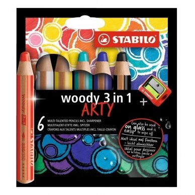 Įvairių spalvų pieštukų rinkinys / 6spalvų + magiškas trintukas ir drožtukas 9
